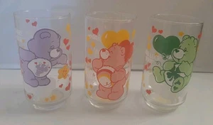Bicchieri da bere vintage 1986 Care Bears Share Cheer Lucky Bear Glass Cleveland - Foto 1 di 7