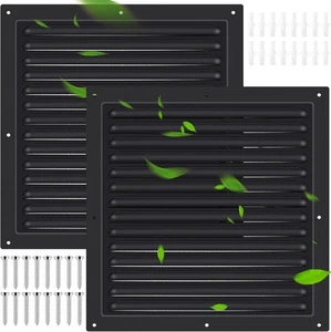 2 Pcs 12" X 12" Aluminum Gable Vent Shed Attic Vent with Screen Mesh Square - Picture 1 of 3