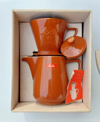 Melitta Vintage Earthenware Coffee Pot Filter Original Box Unused 60+ Yrs *RARE* - Image 1 of 4