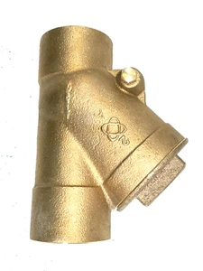 Bronze Swing Check Valve Y-Pattern 2" Solder Joint 125-SWP, 200-WOG, Teflon Disc - Picture 1 of 11