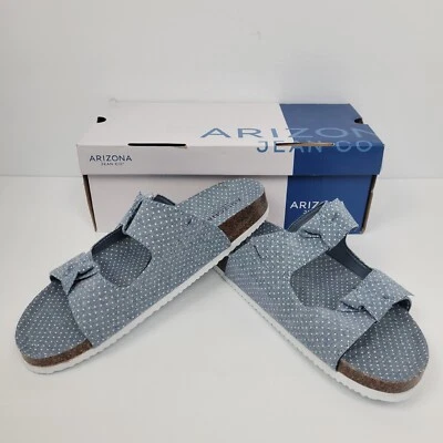 Arizona Jean Florio Denim Sandals Size 11 M~Slip Ons Slides Blue NEW with Box - Image 1 of 4