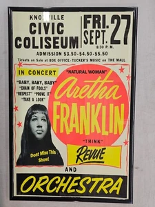 Aretha Franklin Knoxville Civic Coliseum Concert Poster 11 X 17 Framed - Picture 1 of 2