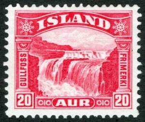 ICELAND 1931, SC-171, F/VF MNH** 20aur Gullfoss scv $36.00 *Bay Stamps* - Picture 1 of 2