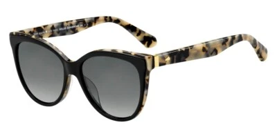 全新 Kate Spade Daesha/S 0WR7/WJ 黑色哈瓦那/灰色偏光太阳镜 56 毫米 — 第 1/3 张图片