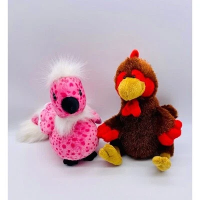 Ganz Webkinz Lot of 2 Plush, HM346 Rooster, HM455 Cherry Blossom Bird.  No Codes - Image 1 of 4
