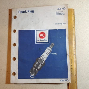 vintage March 1981 auto parts catalog AC Spark Plugs No 41A-100 - Picture 1 of 6