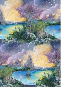 3 Wishes - World of Wonder - Scenic by Josephine Wall Quilting & Crafting Fabric