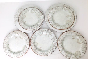 Il Mulino Aphorism Crackle Rustic Floral Melamine 2 Dinner and 5 Salad Plates - Picture 1 of 8