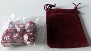 Jeu de 7 dés pour jeux de rôle avec pochette couleur marron (N°3854P) - Imagen 1 de 2