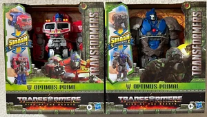 TRANSFORMERS RISE OF THE BEASTS OPTIMUS PRIMAL & OPTIMUS PRIME SMASH CHANGERS - Picture 1 of 11
