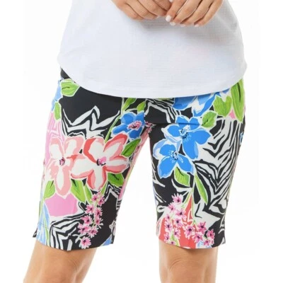 Pantalones Cortos de Golf IBKUL Mujer Cintura Elástica - Talla 4 - Estampado Floral Amelia Foto 1 de 4