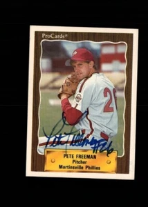 Pete Freeman Martinsville Phillies 1990 ProCards authentic autographed card - Picture 1 of 2