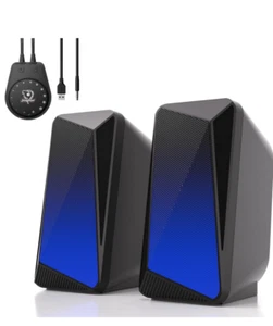 Altavoces Bluetooth para computadora, alimentados por USB y luces pulsantes y de llama LED - Imagen 1 de 7