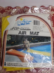 Vintage 1984 Intex The Wet Set Inflatable Pool Air Mat Float Yellow 72" x 27" - Picture 1 of 6