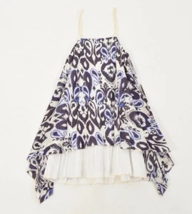 Girl & A Mouse Ikat Print Cotton Voile Sequin Trim Trapeze Dress GIRLS 9-10Y - Picture 1 of 6