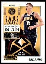 2018-19 Panini Contenders Game Ticket Green #26 Nikola Jokic