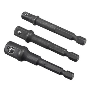 3Pack 1/4 Hex 1/4 1/2 3/8 inch Square Drive Impact Driver Socket Adaptor Set - Imagen 1 de 5