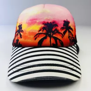 ROXY Womens Sunset Trucker Hat Cap Mesh Snapback Adjustable White Black Stripe - Bild 1 von 12