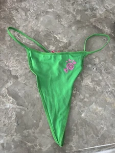 Victoria's Secret Y2K pout panties thongs green with pink Small NWOT - Picture 1 of 4