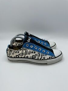 Custom Converse All Star Shoes Math Numbers Slip On Sneakers Women's 9 Men's 7