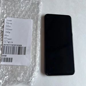 Google Pixel 4a 128GB Black G025J (Unlocked) Cracked - No Power - For Repair - Picture 1 of 7