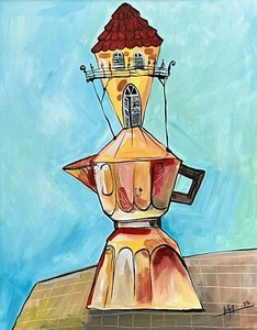 GEMÄLDE ORIGINAL ACRYL AUF LEINWAND PANEL (RAHMEN ENTHALTEN) WANDKUNST 16""X20"" von Lisa - Bild 1 von 7