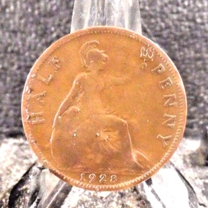 CIRCULATED 1928 1/2 PENNY UK COIN (110717)3.....FREE SHIPPING!!!!! - Picture 1 of 3