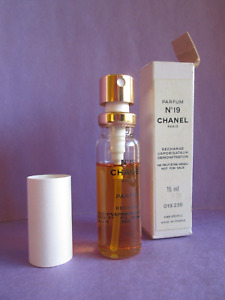 Chanel No 19 Vintage 1980's Parfum Refill Spray 15 ml New in Box Pure Perfume
