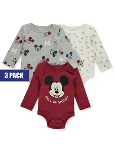 Disney Mickey Mouse Baby Boys' 3-Pack Bodysuits - Picture 1 of 3
