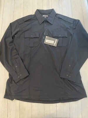 NEW MEN'S BLAUER 8165 LONG SLEEVE PERFORMANCE PATROL POLO SHIRT Dark Navy 2XL - Image 1 of 4