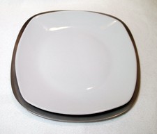 70er WMF Cromargan Servierplatte + Keramikteller Edelstahl Vintage 60s/70s Plate