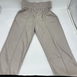 Maison d' Amelie Paris Beige Faux Leather Pants size 6 - Picture 1 of 11