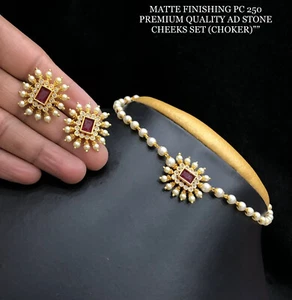 Indian Bollywood Bridal PartyWear Gold Plated cz Jewelry Set Weding Women Kv_19 - Picture 1 of 6