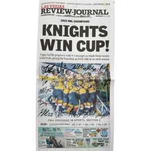 Vegas Golden Knights Team Signed Stanley Cup LVRJ Newspaper #D/12 COA Autograph - Picture 1 of 4