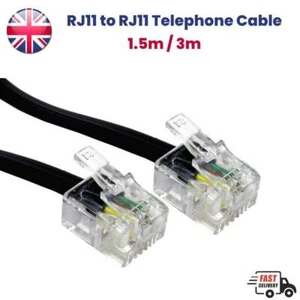 RJ11 to RJ11 DSL Cable Telephone Line ADSL Router Lead For BT SKY Broadband Lot - Afbeelding 1 van 4