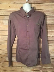 Doublju Mens Shirt Size 3XL XXXL Slim Fit Purple Longsleeved Buttonup Cotton - Picture 1 of 9