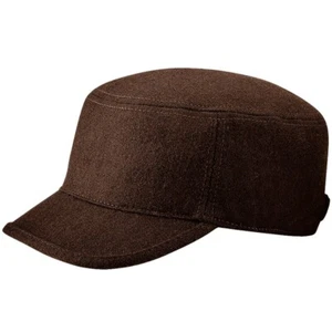 NUEVA GORRA CADETE LANA MELTON MARRÓN LISA BÉISBOL MILITAR EJÉRCITO ERA FRANCESA SOMBRERO PICO - Imagen 1 de 1