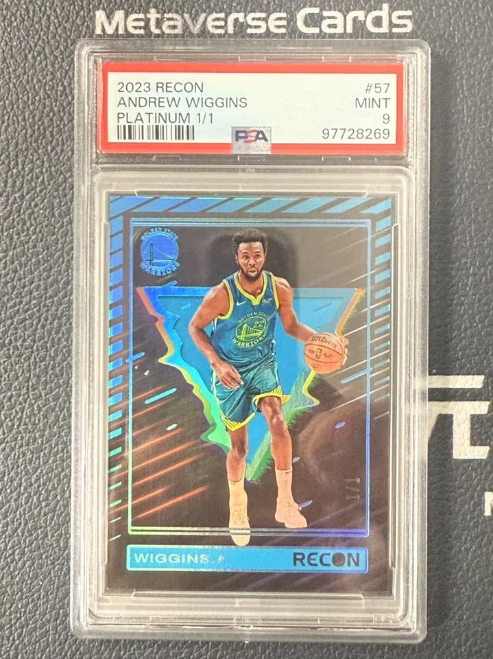 2023 Recon Andrew Wiggins Platinum Golden State Warriors 1/1 One Of One PSA 9 - Image 1 of 2