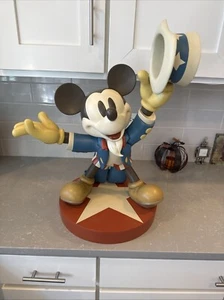 Seltene Disney Mickey Mouse Uncle Sam 4. Juli Sterne große Statue 22" schwer LESEN - Bild 1 von 13