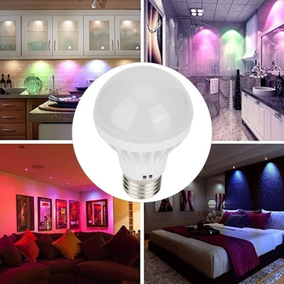 2Pcs E27 3W RGB Bulb Lamp Color Changing Bulb Light Home Lighting With Remote AS - Image 1 of 4