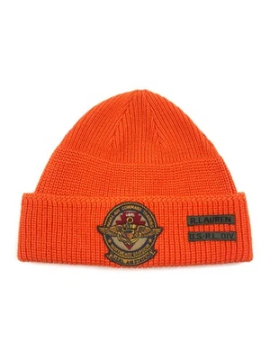 NWT POLO RALPH LAUREN VINTAGE USRL NAVAL AIR COMMAND ORANGE BEANIE HAT - Image 1 of 2