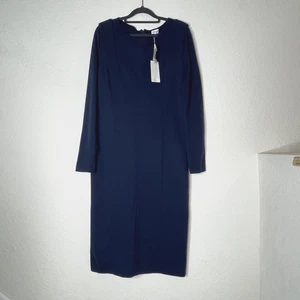 Neu mit Etikett Armani Collezioni Langarm Kleid Blau Größe 48 Plissee - Bild 1 von 18