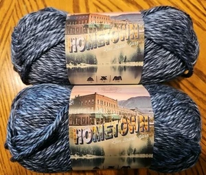 2 NEW LION BRAND HOMETOWN YARN SKEIN Sleepy Hollow Spirit #237G BLUE DENIM - Picture 1 of 5