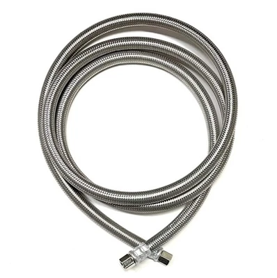6 FT Stainless Steel Braided Ice Maker Hose with 1/4" Comp by 1/4" Comp Conne... - Image 1 of 4