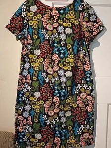 Vestido Boden Carina Negro Floral Manga Corta Cordón Cambio Talla UK 18 Largo - Imagen 1 de 8