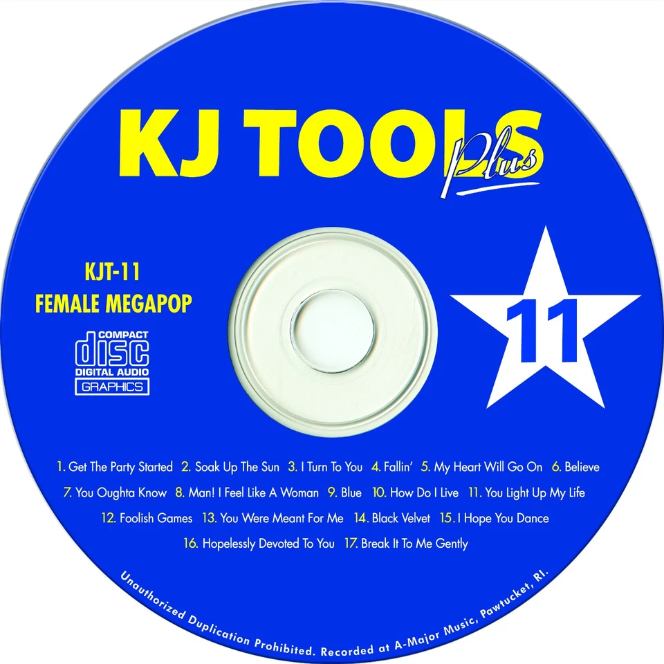 KARAOKE CD+G KJ Tools VOL-11 FEMALE POP,MAN I FEEL LIKE A WOMAN,BLACK BELVET NEW - Image 1 of 1