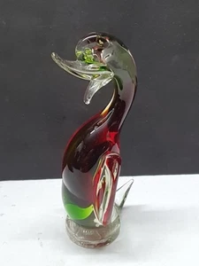 Murano Glass Red And Green Duck 20cm High (B73) - Picture 1 of 7
