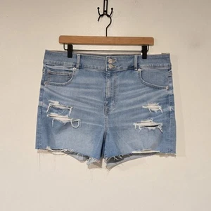 American Eagle Jean Shorts Super Hi Rise Shortie Distressed Stretch Denim NWT - Picture 1 of 8