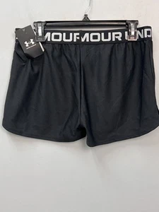 Under Armour Girl's Black Play Up Shorts Sz Youth XL Loose Fit w/ Drawstrings - Picture 1 of 5