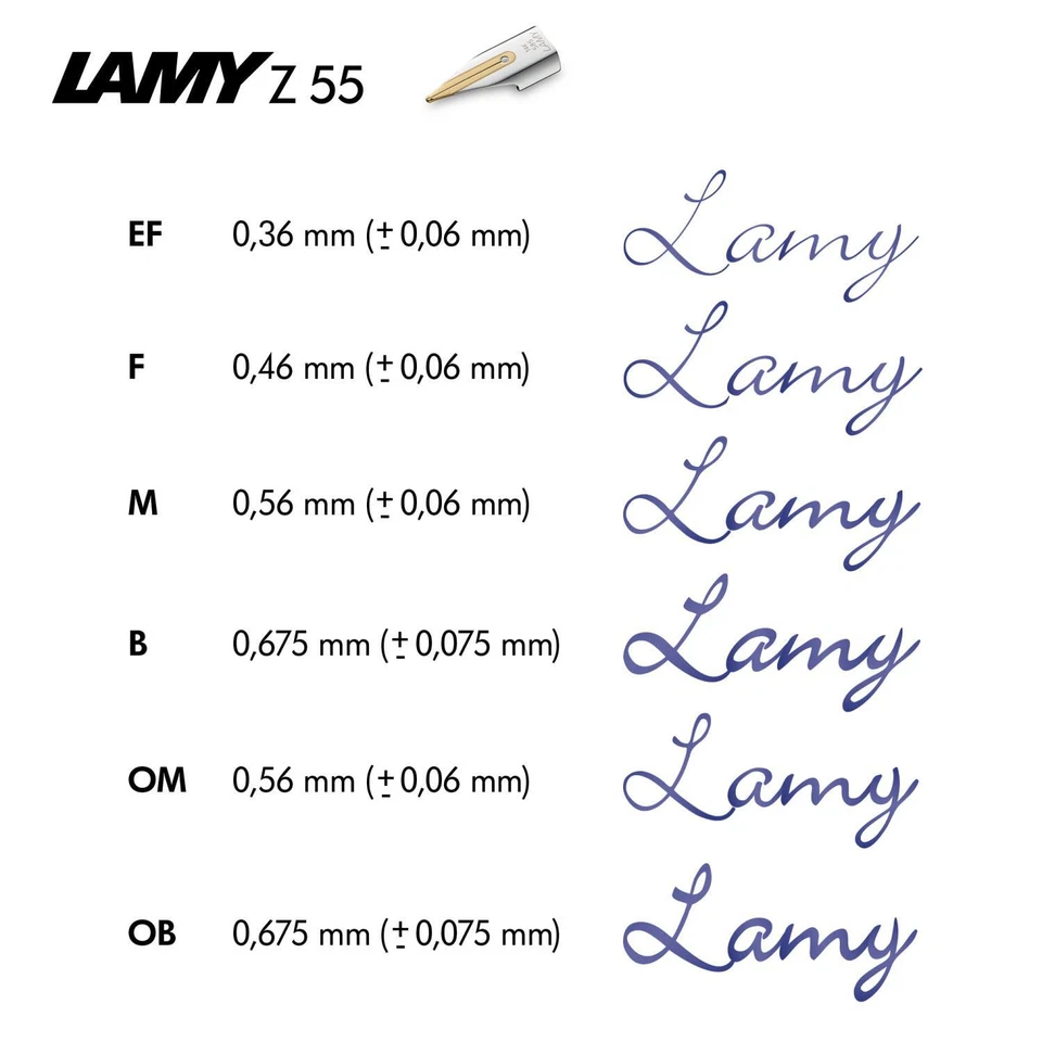 LAMY Z55 Ersatz Feder Goldfeder bicolor, partiell platiniert - B,EF,F,M, OB, OM - Bild 1 von 1